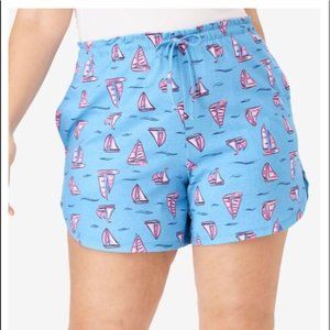 Sailboat Print Pajama Shorts - NWT